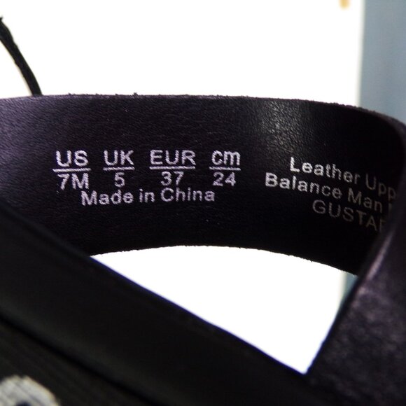 FRANCO SARTO size7M GUSTAR black flat-heel sandals leather uppers bal. synth. - Picture 13 of 16